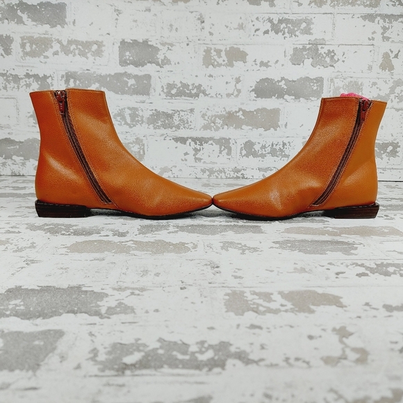 New Linea Paolo Women Rad Low Heel Square Toe Cream Dressy Office Boot C798 - Picture 7 of 11